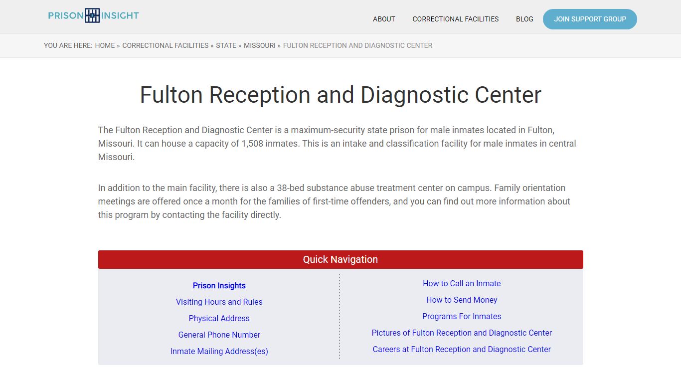 Fulton Reception and Diagnostic Center - Prison Insight